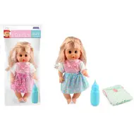 Bambola che chiude gli occhi con vestito a fiocco e accessori 30 cm