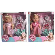 Bambola che fa pipì con trasportino in due varianti con accessori 30 cm