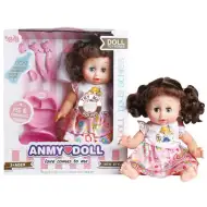 Bambola con capelli castani che fa pipì con suoni e accessori