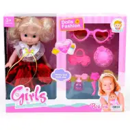 Bambola con trecce set da gioco con pettine e accessori 25 cm