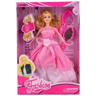 Bambola fashion in abito da ballo rosa con accessori 29 cm
