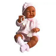 Bambola neonato creolo in abito rosa 45 cm