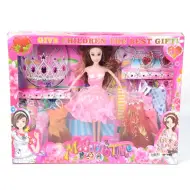 Bambola principessa in abito da ballo con tiara e accessori 30 cm