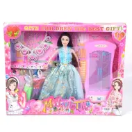 Bambola principessa in abito da sera con collana e accessori 30 cm