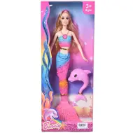 Bambola sirena bionda con delfino 30 cm