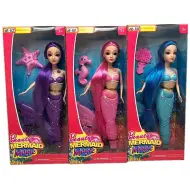 Bambola sirena con effetti luminosi in tre varianti da 30 cm
