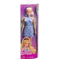 Barbie: Bambola bionda fashionista con abito blu a fantasia con papillon - Mattel