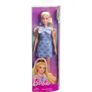 Barbie: Bambola bionda fashionista con abito blu a fantasia con papillon - Mattel