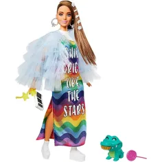 Barbie: Bambola stravagante in abito arcobaleno - Mattel immagine 2