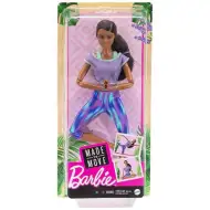 Barbie: Bambola yoga snodabile con capelli castani e pantaloni blu - Mattel