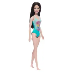 Barbie Beach bambola con costume da bagno a fantasia blu - Mattel immagine 2
