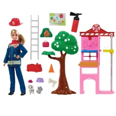 Barbie: Set da gioco stazione dei pompieri - Mattel immagine 6
