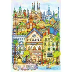 Barcellona a mezzanotte puzzle da 1000 pezzi Premium Plus Quality - Trefl immagine 2