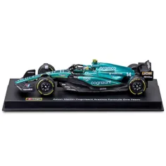 Bburago: Aston Martin AMR23 F1 auto da corsa modello in metallo 1/43 (Fernando Alonso #14, versione con casco) immagine 3