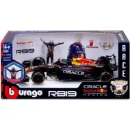 Bburago: Modello di auto da corsa in metallo Red Bull RB19 F1 con pilota in scala 1/24 (Max Verstappen #1)