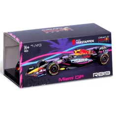 Bburago: Modello di auto in metallo Red Bull RB19 F1 1/43 (Max Verstappen #1, edizione speciale GP di Miami, con casco) immagine 4