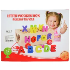Beilaluna: Carro trainabile in legno con forme e lettere immagine 9