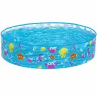 Bestway: Fill N Fun Sparkling Sea piscina per bambini con animali marini, pareti rigide, Ø 122 x 25 cm