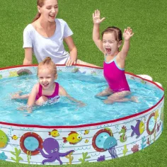 Bestway: Fill N Fun piscina per bambini con pareti rigide, mondo sottomarino, Ø 152 x 25 cm immagine 2