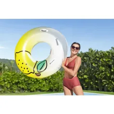 Bestway: ciambella gonfiabile con stampa di limoni e maniglia, 114 cm immagine 5