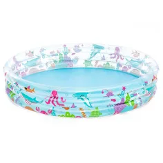 Bestway: piscina trasparente a tre anelli a tema marino 183 x 33 cm
