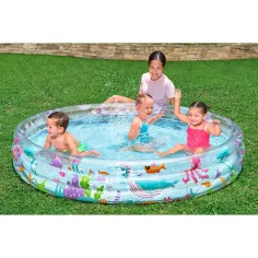 Bestway: piscina trasparente a tre anelli a tema marino 183 x 33 cm immagine 3