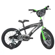 Bicicletta per bambini BMX nero-verde misura 14 - Bicicletta Dino Bikes