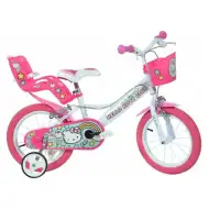 Bicicletta per bambini Hello Kitty rosa e bianca, misura 16" - Dino Bikes