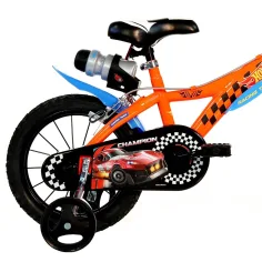 Bicicletta per bambini Hot Wheels 16" con portaborraccia e rotelle laterali, colore arancione-nero – Bicicletta Dino Bikes immagine 2