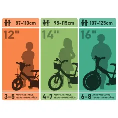 Bicicletta per bambini Hot Wheels 16" con portaborraccia e rotelle laterali, colore arancione-nero – Bicicletta Dino Bikes immagine 5