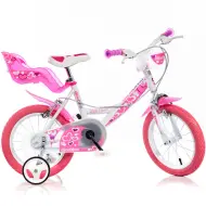 Bicicletta per bambini Little Heart rosa-bianco misura 16 - Bicicletta Dino Bikes