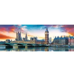 Big Ben e lAbbazia di Westminster, Panorama di Londra puzzle da 500 pezzi - Trefl immagine 2