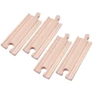 Binario ferroviario dritto in legno 4 pezzi