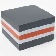 Blocco note nei colori nero, bianco e arancione, 8,5x8,5x4 cm