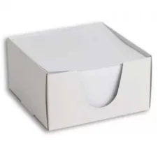 Blocco note quadrato 9x9x5 cm, 500 fogli, in scatola bianca