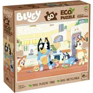 Bluey 2 in 1 puzzle ecologico da 60 pezzi e album da colorare 70x50cm - Lisciani