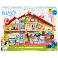 Bluey: Set da gioco casa di famiglia festiva con figura di Bluey in festa