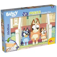 Bluey cuccioli sulle scale 2 in 1 puzzle da 24 pezzi e libro da colorare 35x25 cm - Lisciani