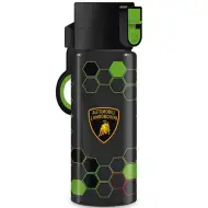 Borraccia in plastica Lamborghini verde e nera, a tenuta stagna, 475 ml