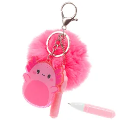 Borsa con pompon e piuma - rosa immagine 1