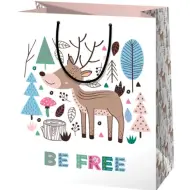 Borsa regalo di dimensioni normali con motivo di cervo Be Free 11x6x14cm