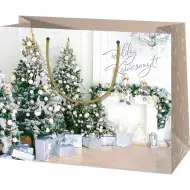 Borsa regalo di grandi dimensioni a tema natalizio, 27x14x33 cm