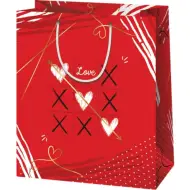 Borsa regalo di medie dimensioni a forma di cuore, 18x23x10 cm