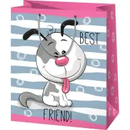 Borsa regalo di medie dimensioni con cagnolini 18x23x10cm