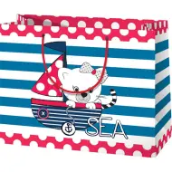 Borsa regalo di medie dimensioni con gatti 18x23x10 cm