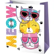 Borsa regalo di medie dimensioni con gatti Meow 18x23x10 cm