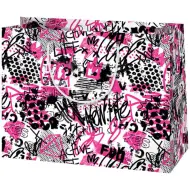 Borsa regalo di medie dimensioni con motivo graffiti femminile 18x22,7x10cm