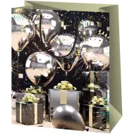 Borsa regalo di medie dimensioni con palloncini per festa esclusiva 18x10x23cm