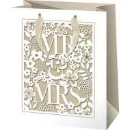 Borsa regalo di medie dimensioni per matrimonio Mr. e Mrs. 18x10x23cm