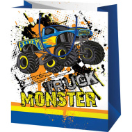Borsa regalo di taglia normale con motivo Monster Truck 11x6x14 cm